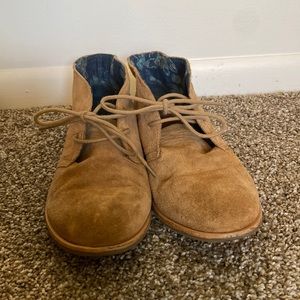 Brown suede booties. Size 8.5